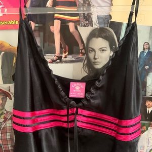 vintage black & pink slip dress